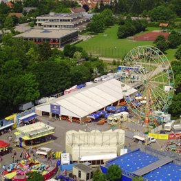 Luftbild Bierzelt Festplatz Rothenburg